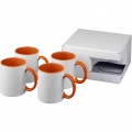 Ceramic Geschenkset mit 4 Bechern mit Sublimationsdruck, Orange