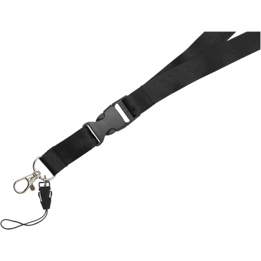 Logotrade Firmengeschenke das Foto: Sagan Lanyard mit abnehmbarer Schnalle und Handyband