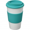 Americano® 350 ml Isolierbecher mit Schutzring, Weiß / Aqua