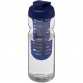 H2O Active® Base 650 ml Sportflasche mit Klappdeckel und Infusor, Transparent / Blau