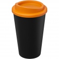 Americano® Eco 350 ml recycelter Becher, Durchgehend schwarz / orange