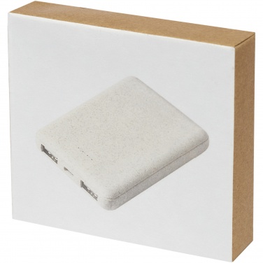 Logotrade Werbegeschenke das Foto: Asama 5000 mAh Powerbank aus Weizenstroh