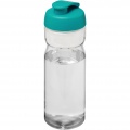 H2O Active® Base Tritan™ 650 ml Sportflasche mit Klappdeckel, Transparent klar / Aquablau