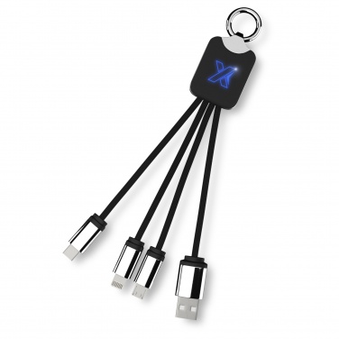 Logotrade Geschäftsgeschenke das Foto: SCX.design C15 Quatro Ladekabel mit Leuchtlogo