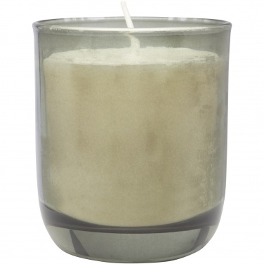 Logotrade Werbeartikel das Foto: Wellmark Discovery Seifenspender und Duftkerze ´dunkler Bernstein´-Set, 200 ml (Seifenspender) und 150 g (Duftkerze)