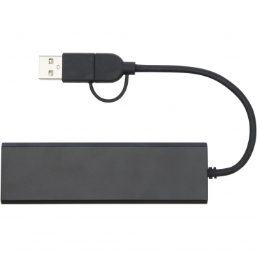 Logotrade Geschäftsgeschenke das Foto: Rise USB 2.0 Hub aus recyceltem RCS Aluminium