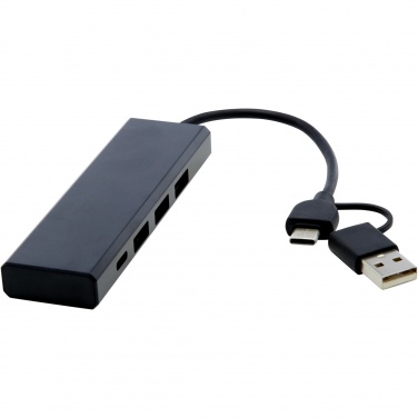 Logotrade Werbeartikel das Foto: Rise USB 2.0 Hub aus recyceltem RCS Aluminium