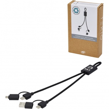 Logotrade Werbegeschenke das Foto: Connect 6-in-1 45W Schnelllade- & Datentransferkabel aus recyceltem RCS Aluminium