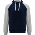 Badet zweifarbiger Kapuzenpullover Unisex, Marineblau / Grau meliert