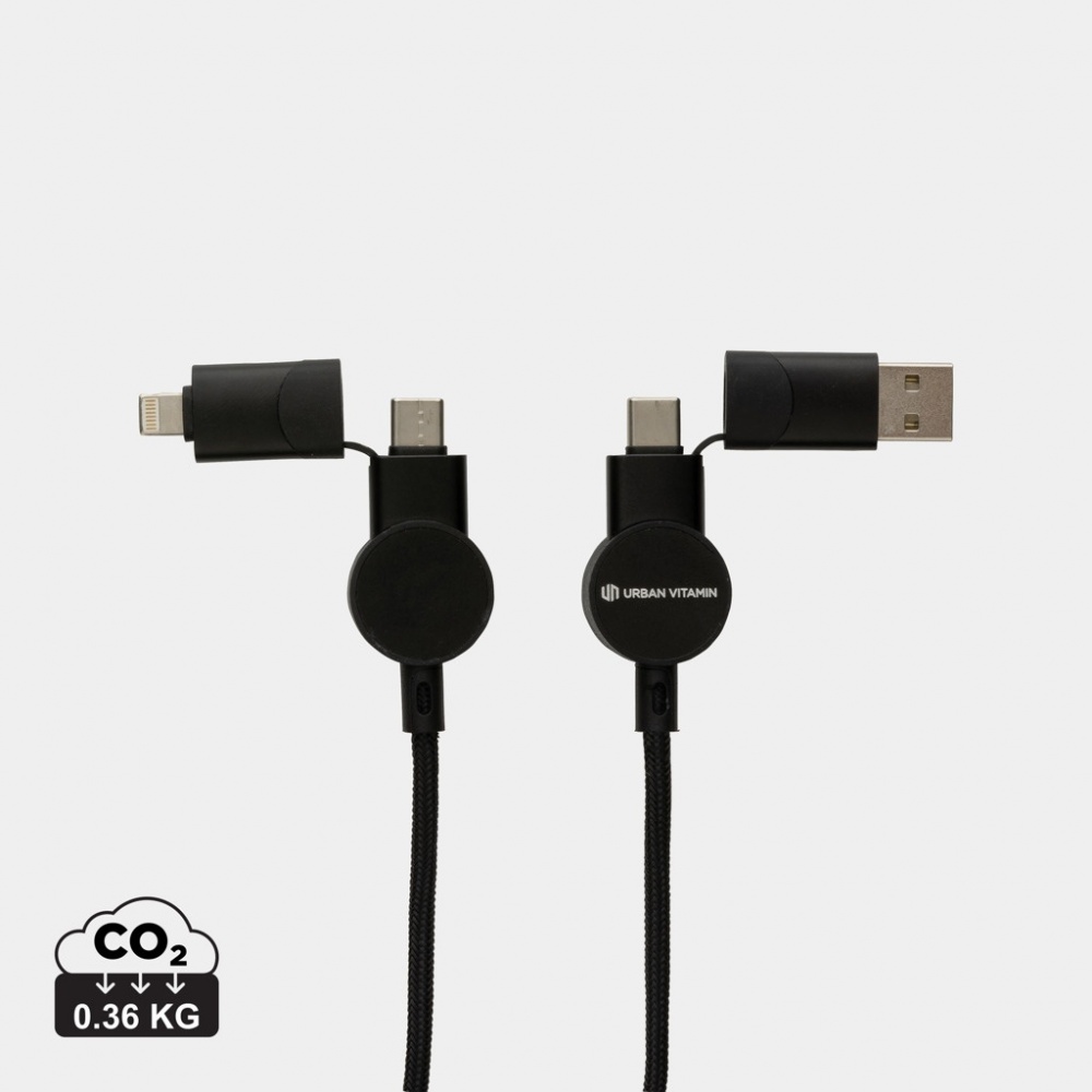 Logotrade Firmengeschenke das Foto: Oakland RCS rKunststoff 1,2m 6-in-1 Fast-Charging 45W Kabel