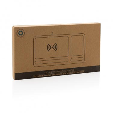 Logotrade Werbegeschenke das Foto: Bambus Desk Organizer mit 10W Wireless Charger