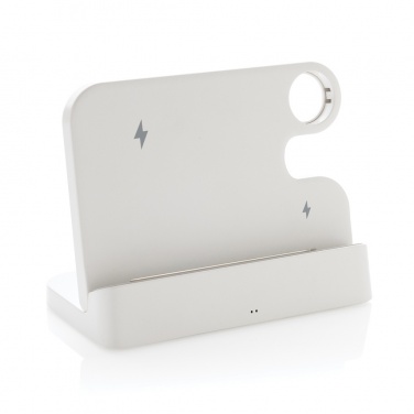 Logotrade Werbegeschenke das Foto: Joltz dual 15W-Ladegerät aus RCS rec. ABS mit iWatch-Slot