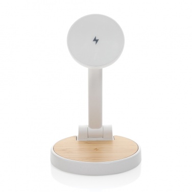 Logotrade Firmengeschenke das Foto: Ontario 2-in-1 15W magnetischer Ladeständer aus RCS rPlastik