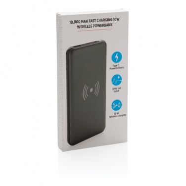 Logotrade Firmengeschenke das Foto: 10.000 mAh FastCharging 10W Wireless Powerbank mit PD