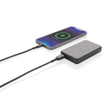 Logotrade Werbeartikel das Foto: 5.000mAh 5W Wireless Powerbank aus RCS recyceltem Kunststoff
