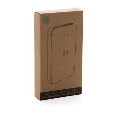 Logotrade Geschäftsgeschenke das Foto: 5.000mAh 5W Wireless Powerbank aus RCS recyceltem Kunststoff