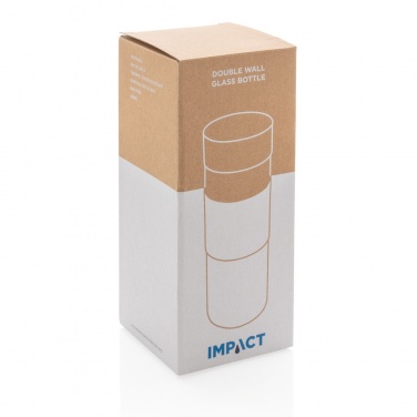 Logotrade Firmengeschenke das Foto: Impact doppelwandige Borosilikatglas-Flasche