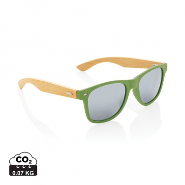 Logotrade Logogeschenke das Foto: Sonnenbrille aus Bambus und RCS recyceltem Kunststoff