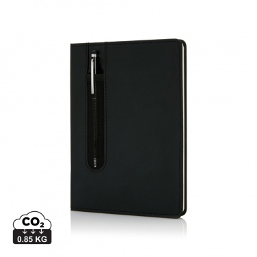 Logotrade Werbegeschenke das Foto: Basic Hardcover PU A5 Notizbuch mit Stylus-Stift