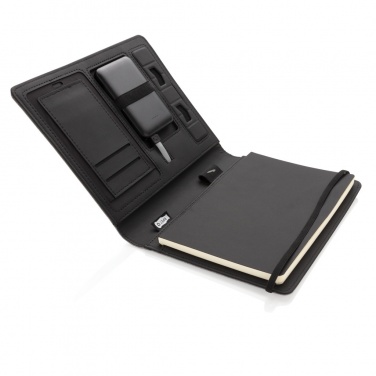 Logotrade Firmengeschenke das Foto: Air 5W Wireless Charging Notizbuch A5 mit 5000 mAh Powerbank