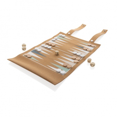 Logotrade Werbegeschenke das Foto: Britton faltbares Backgammon und Damespiel Set aus Kork