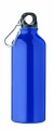 Einwandige 500-ml-Wasserflasche aus recyceltem Aluminium mit Karabiner, Blau