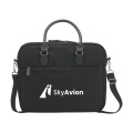 Denver 15,6-Zoll-Laptoptasche aus recyceltem Canvas, Schwarz