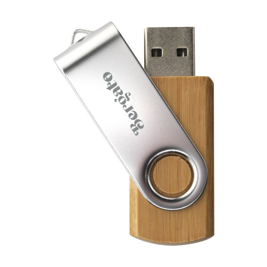 Logotrade Firmengeschenke das Foto: USB Twist Bambus 64 GB