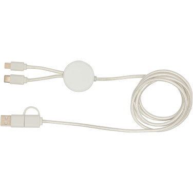 Logotrade werbemittel das Foto: Citala 150 cm 5-in-1 Kabel aus recyceltem Kunststoff für Datenübertragung und 27W Schnellladung