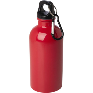 Logotrade werbemittel das Foto: Oregon 400 ml RCS-zertifizierte, einwandige Trinkflasche aus Edelstahl mit Karabinerhaken