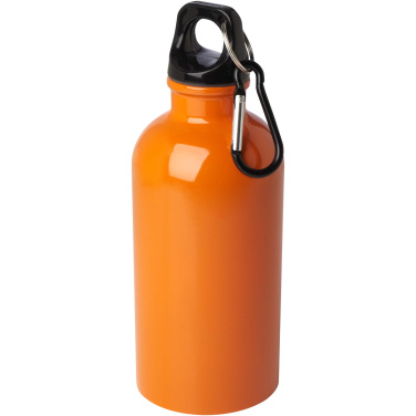 Logotrade Logogeschenke das Foto: Oregon 400 ml RCS-zertifizierte, einwandige Trinkflasche aus Edelstahl mit Karabinerhaken