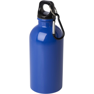 Logotrade Werbegeschenke das Foto: Oregon 400 ml RCS-zertifizierte, einwandige Trinkflasche aus Edelstahl mit Karabinerhaken