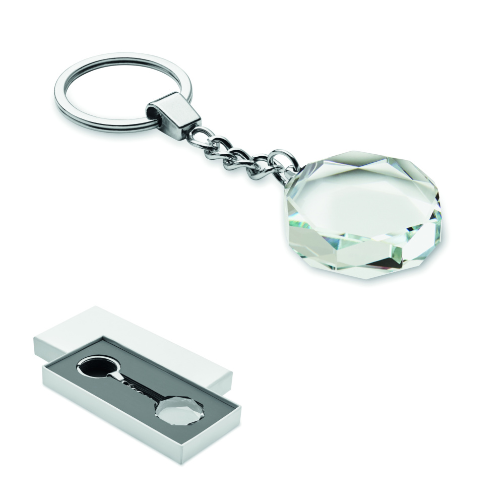 Logotrade Werbegeschenke das Foto: Schlüsselanhänger Glas rund