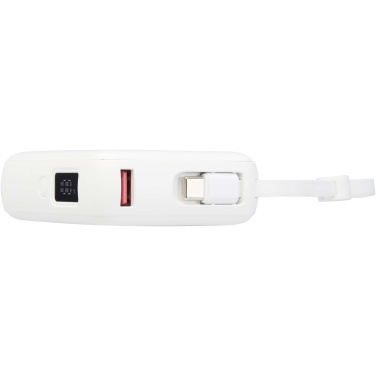 Logotrade Werbegeschenke das Foto: Acrux 35 W 10.000 mAh Tablet Powerbank mit integriertem Typ-C-Kabel aus recyceltem Kunststoff