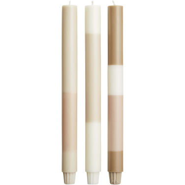 Logotrade Werbeartikel das Foto: Originalhome Kerzen im Streifendesign – 3er-Set