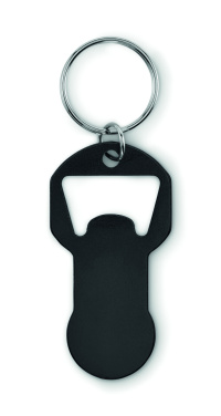 Logotrade Firmengeschenke das Foto: Schlüsselring mit Kapselheber