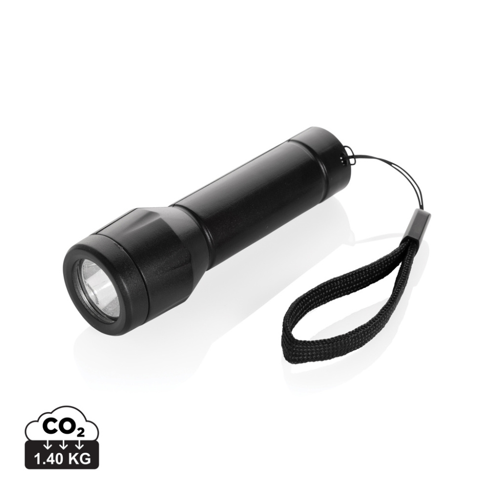 Logotrade Firmengeschenke das Foto: Flara USB-aufladbare Taschenlampe aus RCS recyceltem ABS
