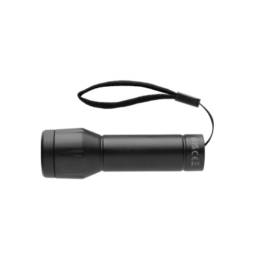 Logotrade Werbeartikel das Foto: Flara USB-aufladbare Taschenlampe aus RCS recyceltem ABS