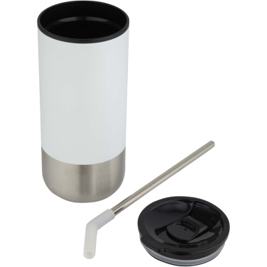 Logotrade Logogeschenke das Foto: Grayson 480 ml RCS recycelter Isolierbecher mit Trinkhalm