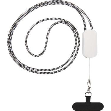 Logotrade Werbegeschenke das Foto: Anser Smartphone Lanyard aus recyceltem Kunststoff mit 27 W 5-in-1 integriertem Kabel
