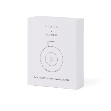 Logotrade Firmengeschenke das Foto: VINGA Baltimore 2-in-1 kabelloser 15W RCS Travel Charger