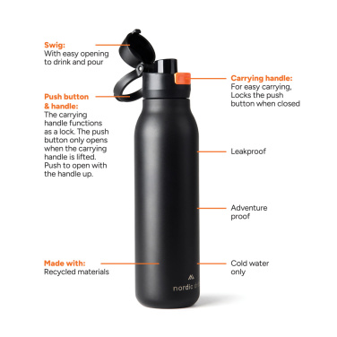 Logotrade Geschäftsgeschenke das Foto: Nordic Drift Trail einwandige RCS Wasserflasche 750ml