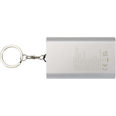 Logotrade Geschäftsgeschenke das Foto: Arcturus 2000 mAh Powerbank aus recyceltem Aluminium mit Schlüsselanhänger