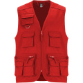 Venera Arbeitsweste mit V-Ausschnitt und mehreren Taschen, 200 g/m2, Rot