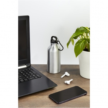 Logo trade promotional products image of: Oregon 400 ml aluminium water bottle with carabiner