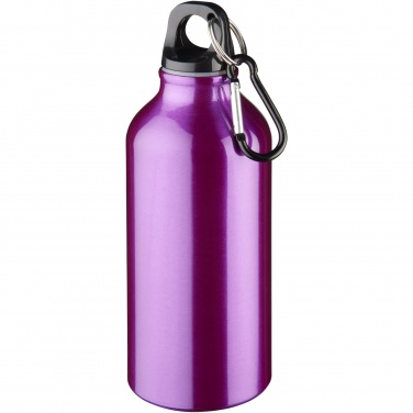 Logotrade promotional gifts photo of: Oregon 400 ml aluminium water bottle with carabiner