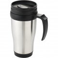 Sanibel 400 ml insulated mug, Silver / Solid black