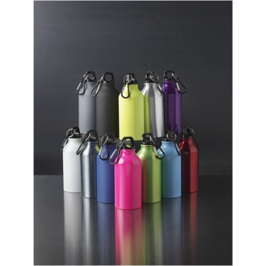 Logo trade advertising product photo of: Oregon 400 ml matte water bottle with carabiner