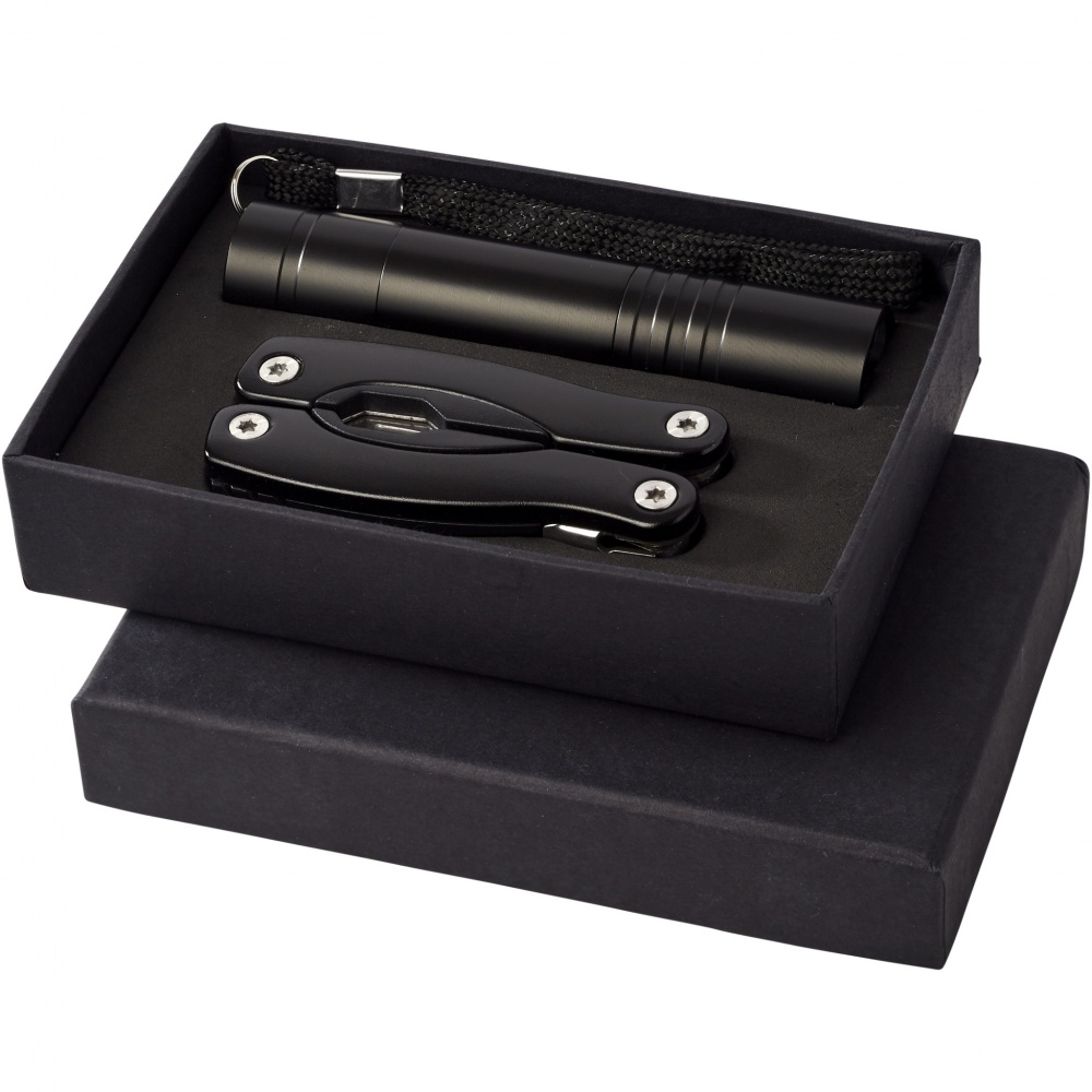 Logo trade promotional items image of: Scout multi-function knife and LED flashlight set