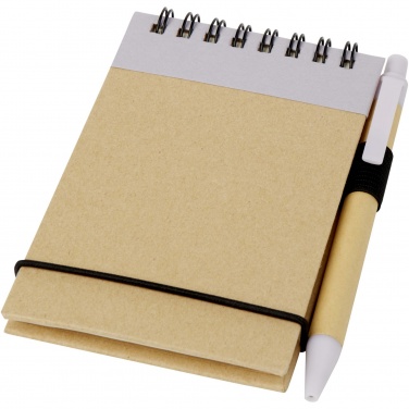 Logo trade promotional merchandise image of: Zuse A7 recycled jotter notepad with pen